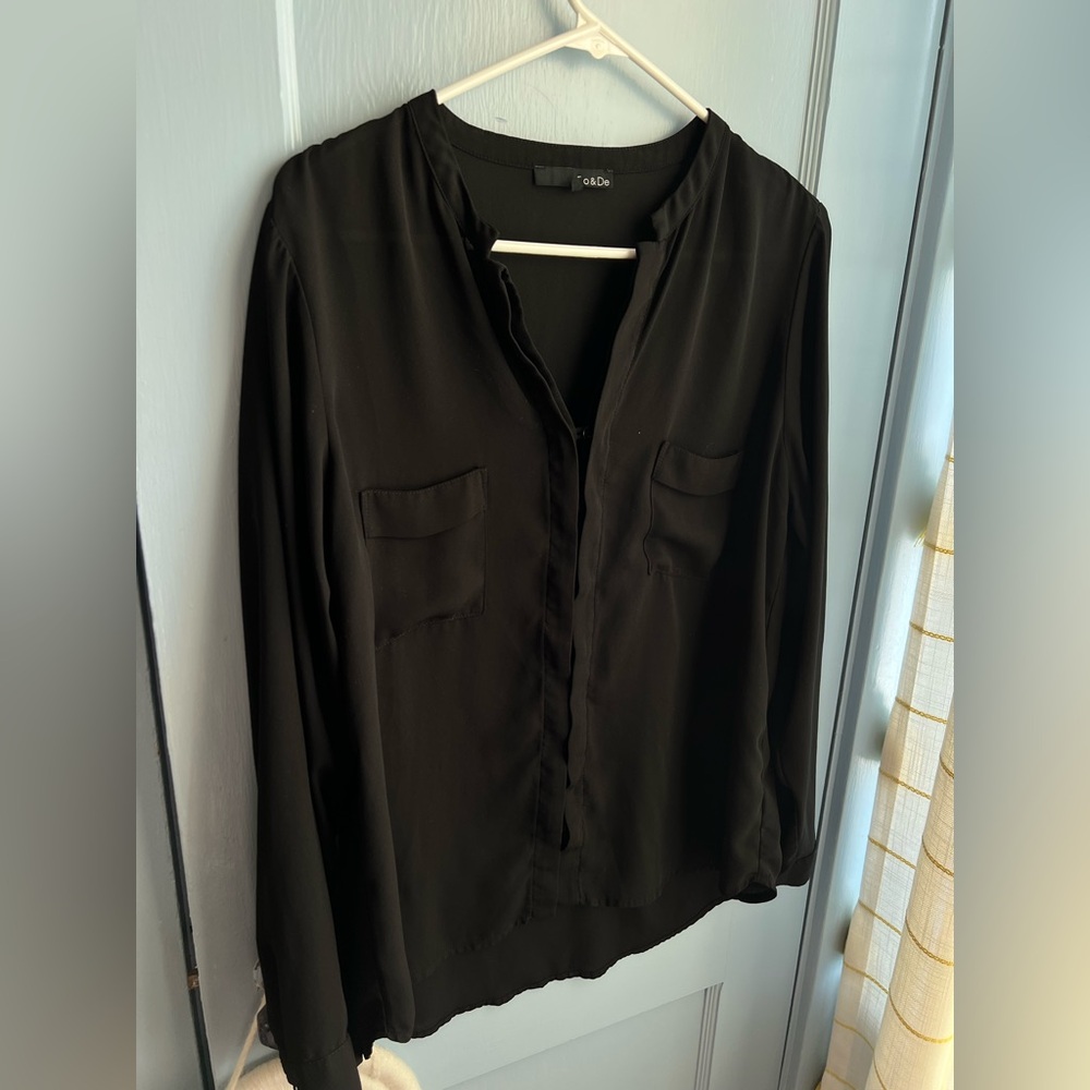 Ro & De Classic Black Blouse